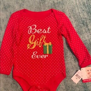 Christmas Onesie 18M, best gift ever in glitter